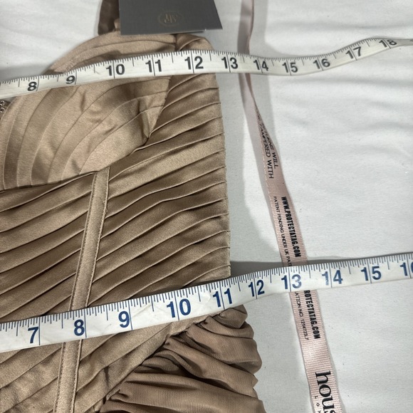 NEW $269 House Of Cb [ XS ] JOSEPHINE Taupe Pleated Corset Midi Dress T2013 - Picture 5 of 15